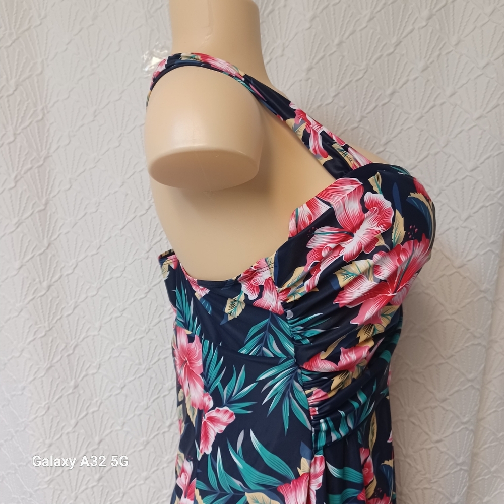 Cocopear Size XL Floral Woman Swim Dress - Pink and Blue - Picture 6 of 14